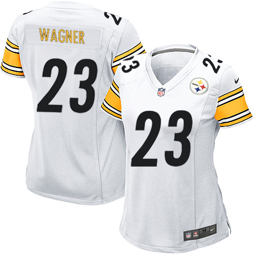 Women's Game Mike Wagner Nike Jersey White Road - #23 NFL Pittsburgh Steelers